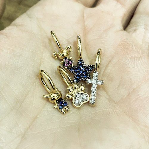 Berloques Folheados vários modelos 