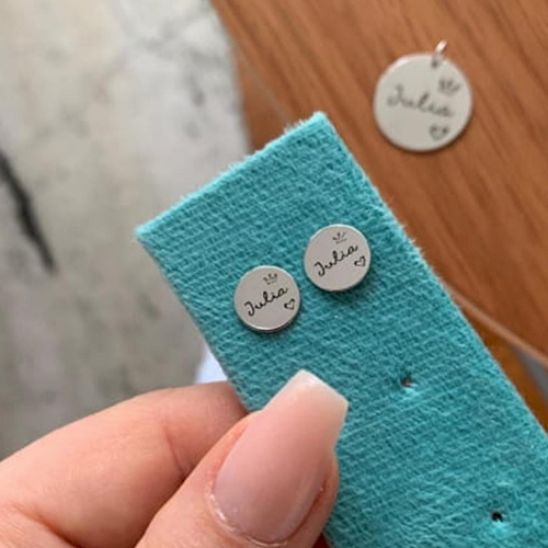 Brinco com Nome Prata 925 Personalizado 