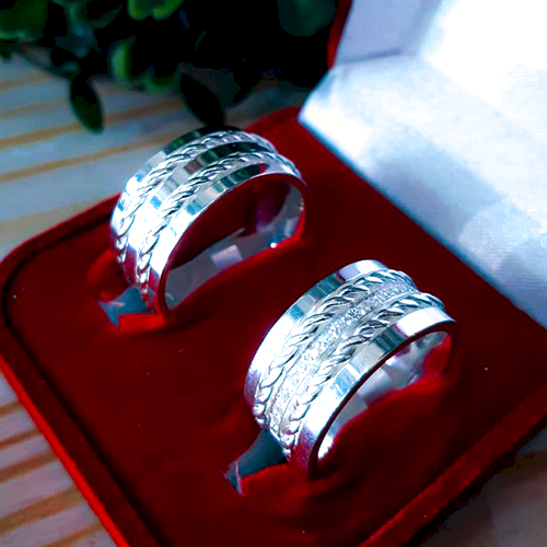 Aliança Prata 925 Grossa Corrente