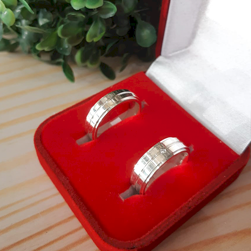 Aliança Prata 925 com 1 Risco. 