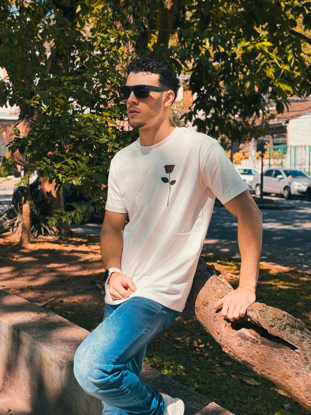 T-shirt Meia Malha Rose