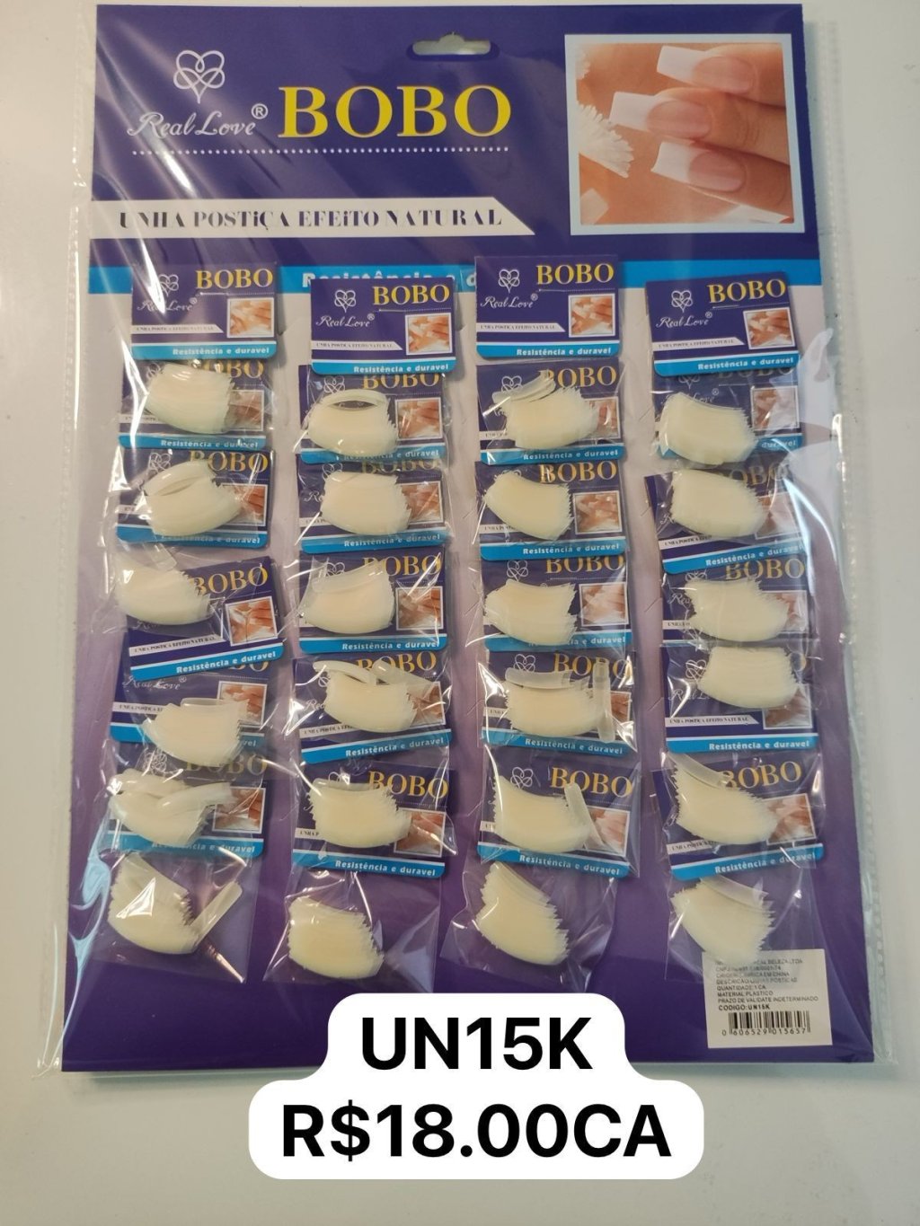 UN15K - Cartela BOBO TIPS Quadrada com Marcação 