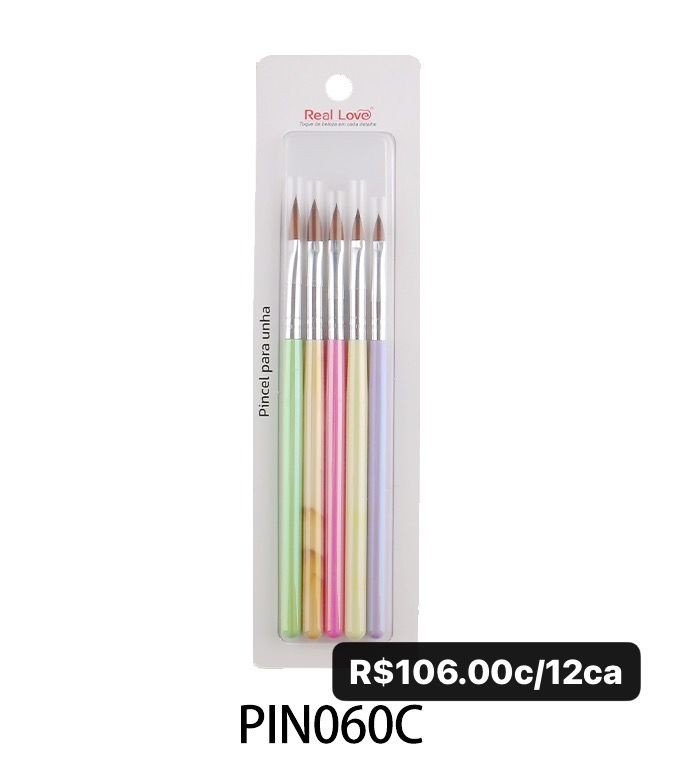 PIN060C - KIT PINCEL ACRILICO 5 TAMANHOS