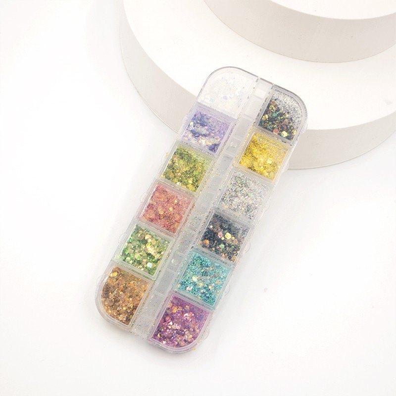 22PAL16 - Glitter Para Unha -Colorido e Flocado 