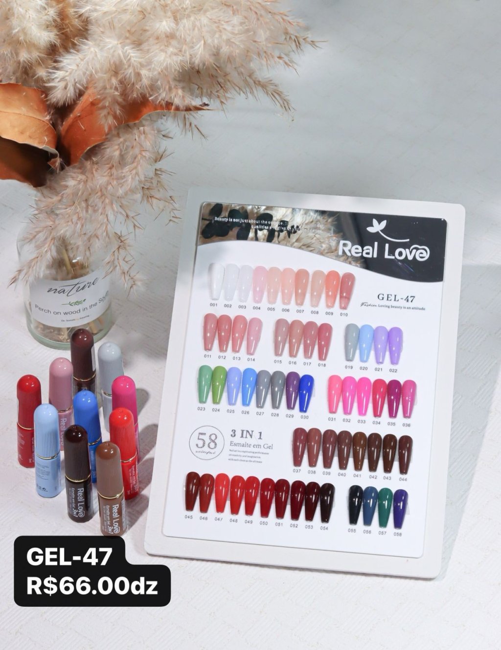 Gel-47 -  3 em 1 - 5ml  (Base em gel + Esmalte em gel + Top Coat)