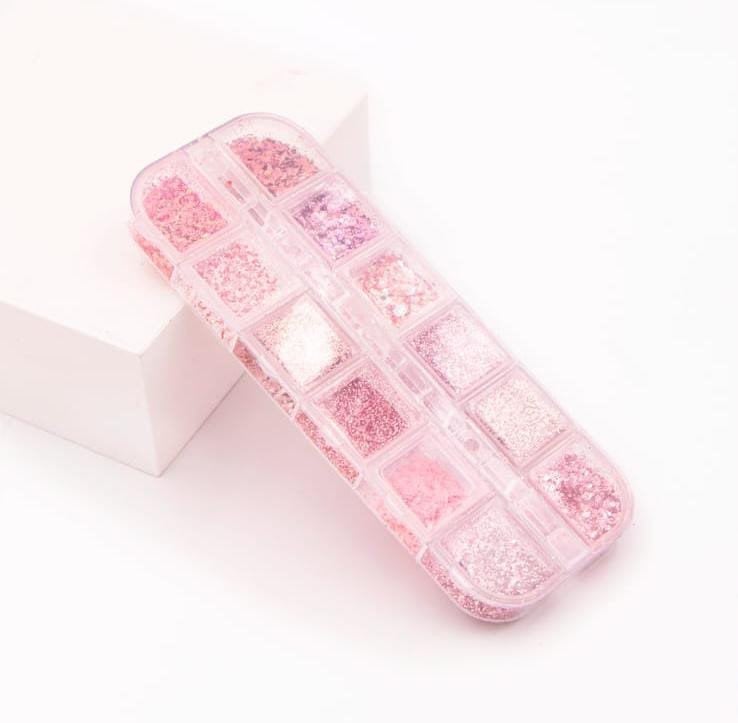 22PAL36 - Glitter Para Unhas - ROSA/misturado