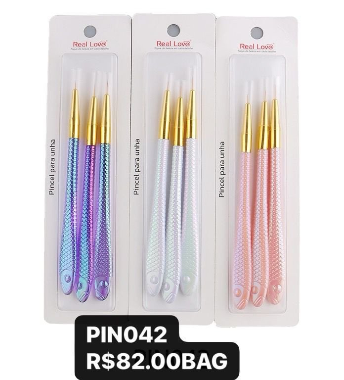 PIN042 - KIT PINCEL PEIXINHO 3 PCS