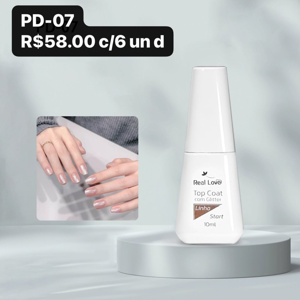 PD-07 TOP COAT COM GLITTER LINHA START 10ML