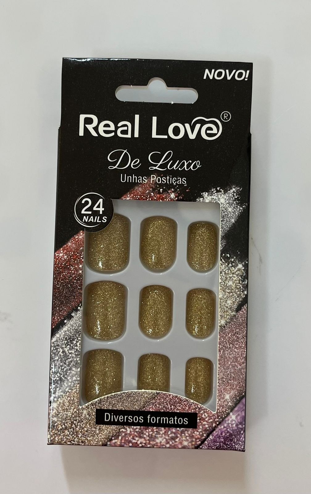 UN48F - SZ001 - Unha Postiça Glitter 