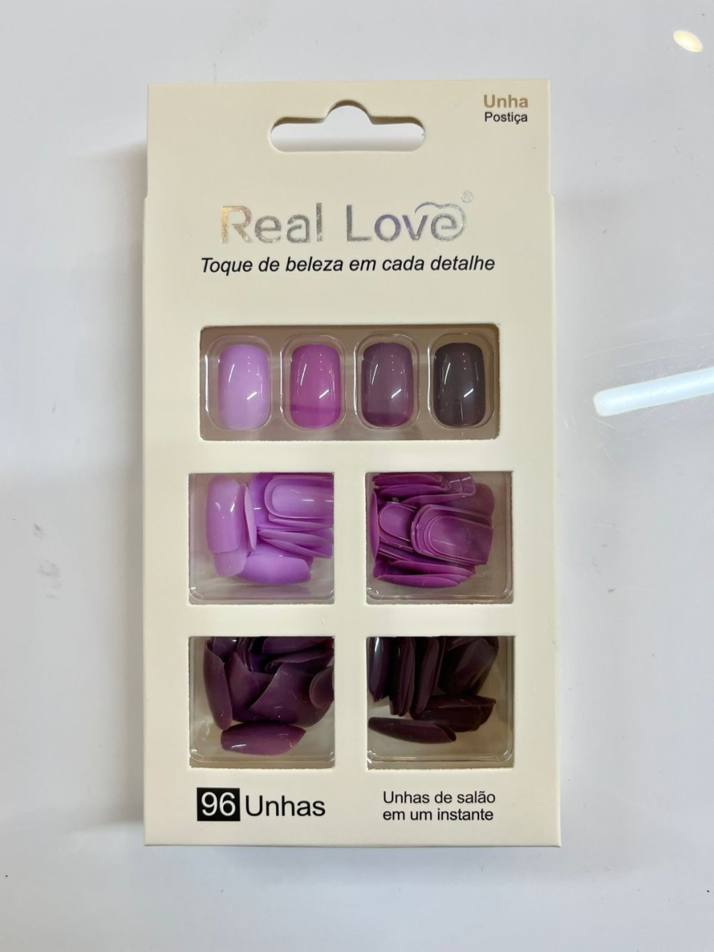 XUN041 - 005 - Unha Postiça Quadrada 4 Cores 