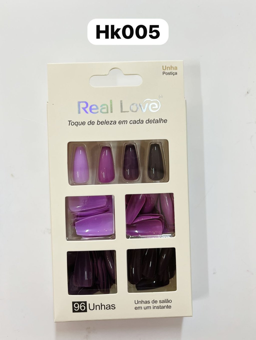 XUN049 - HK005 - Unha Postiça 4 Cores 