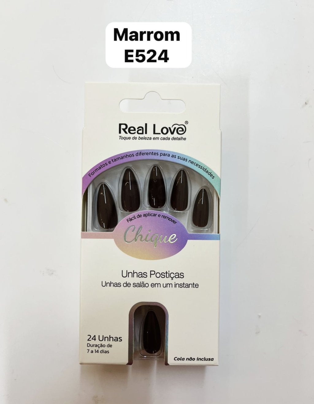 XUN255 - E524 - Unha Postiça Amendoada