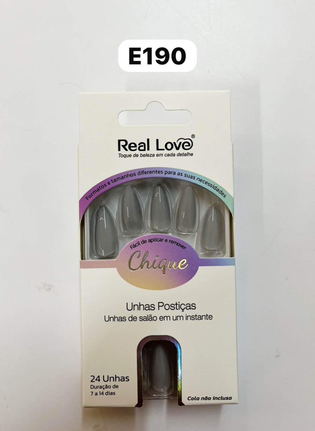 XUN255 - E190 - Unha Postiça Amendoada 