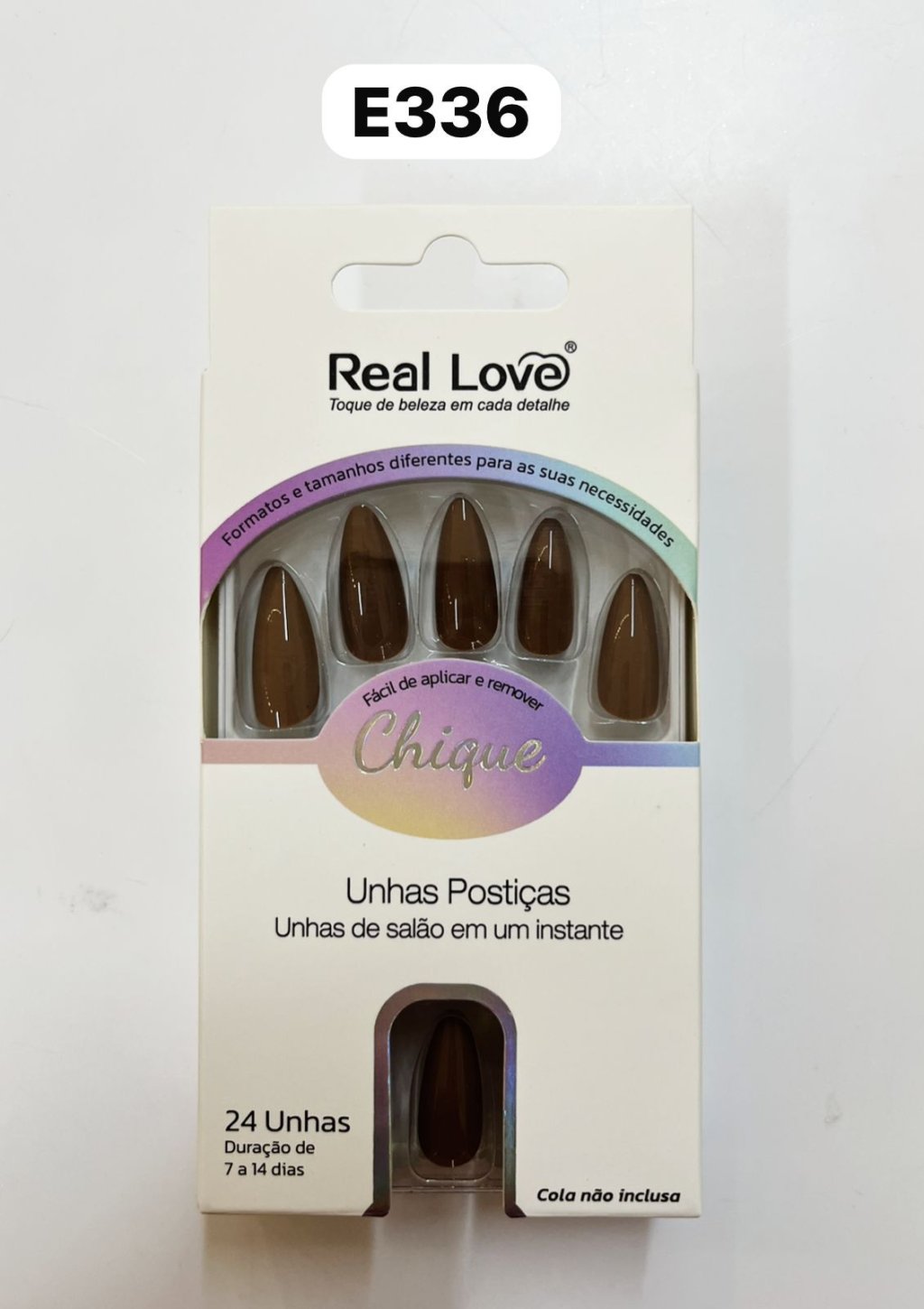 XUN255 - E336 - Unha Postiça Amendoada 