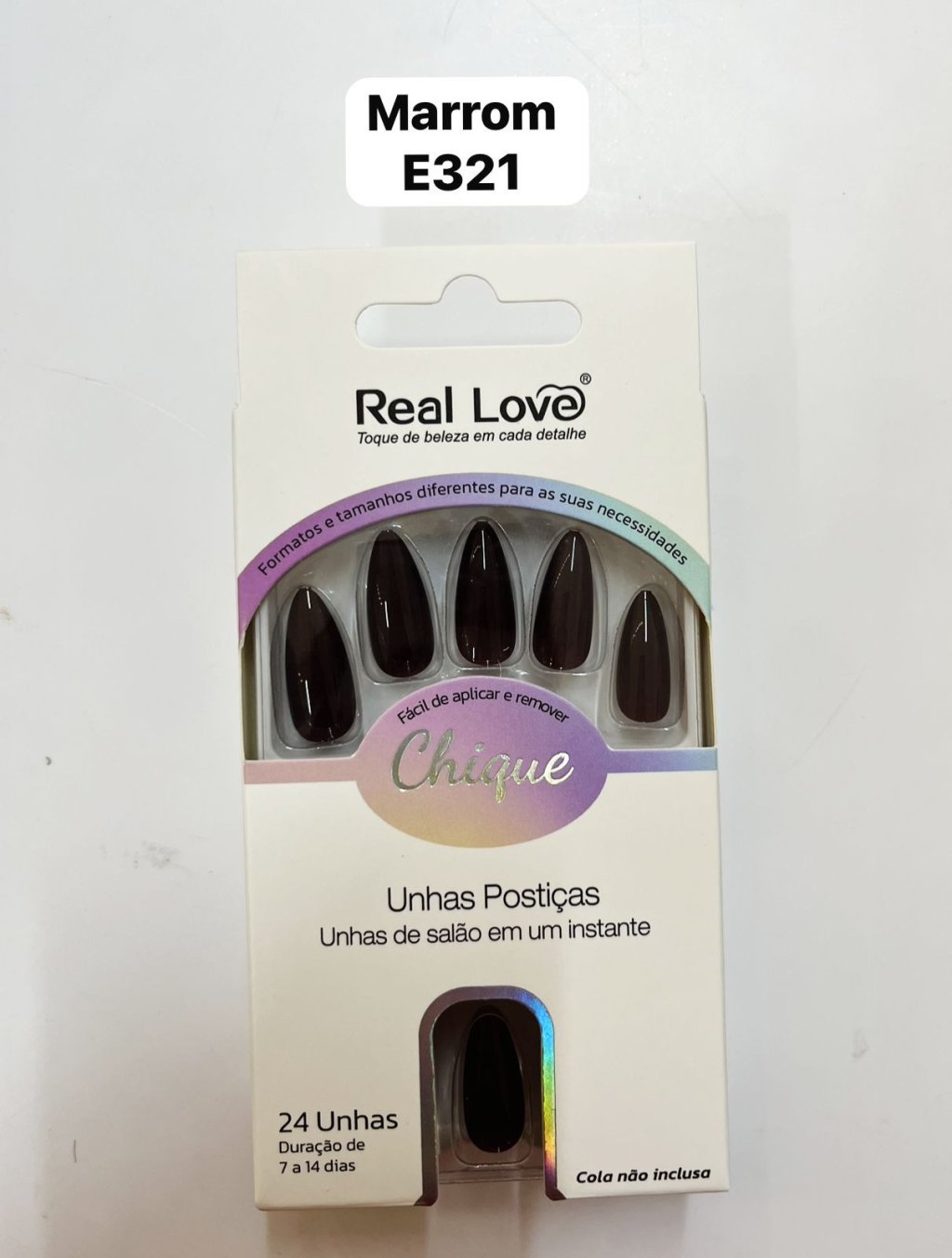 XUN255 - E321 - Unha Postiça Amendoada 