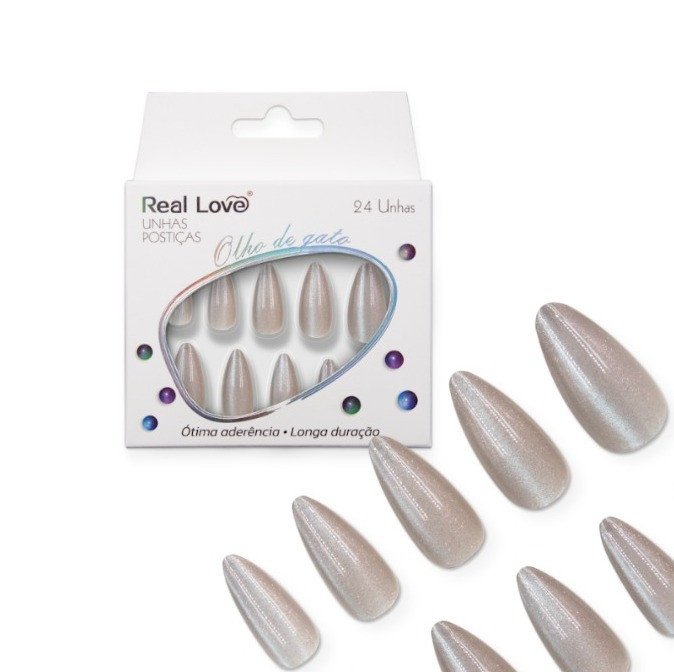 XUN510 - E74 - Unha Postiça Amendoada Olho de Gato