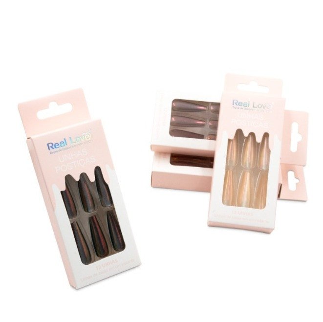 XUN44 - UNHAS POSTIÇAS SORTIDAS-BAILARINA COM EFEITO