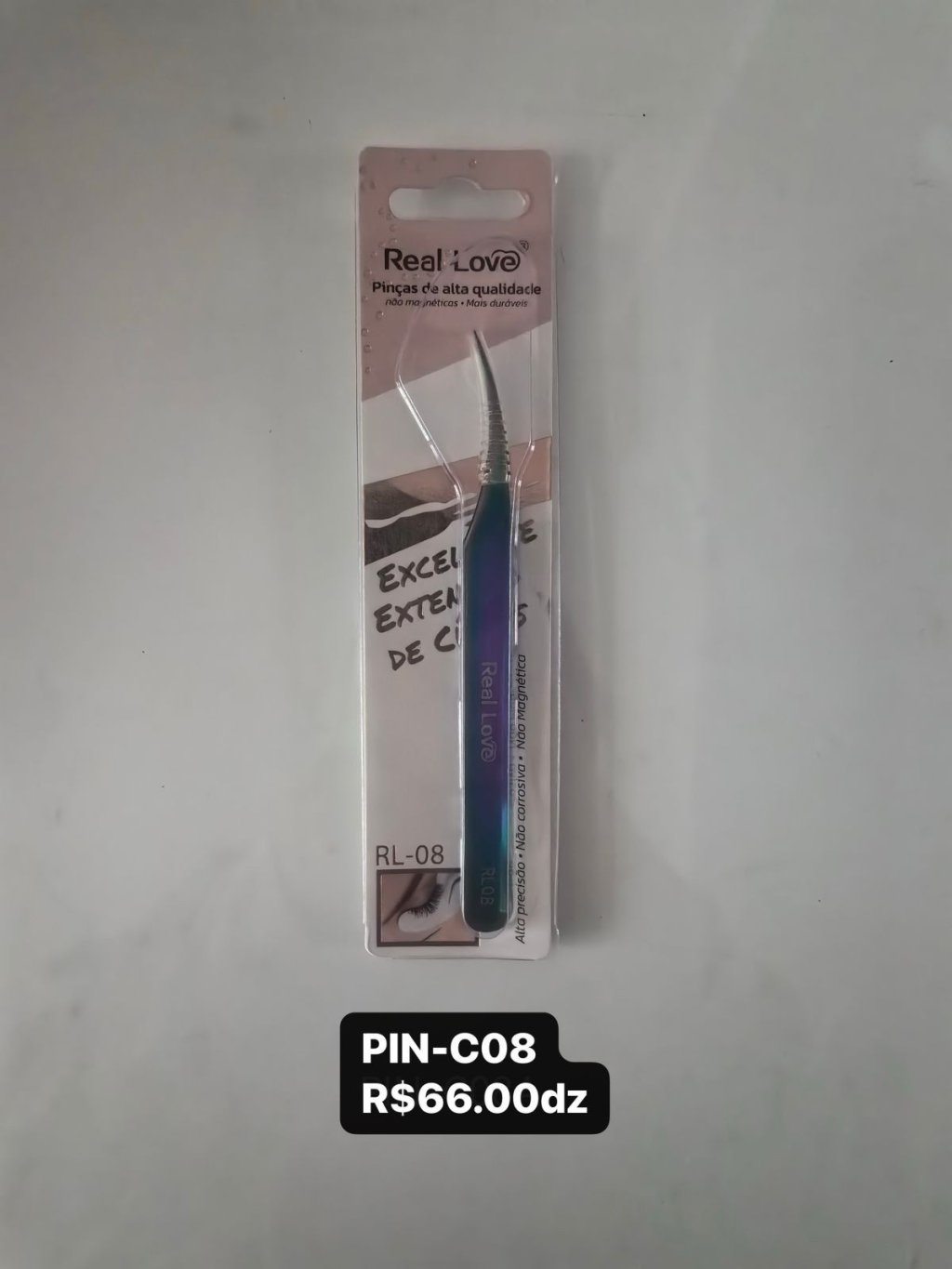 PIN-C08 PINÇA PARA EXTENÇÃO DE CÍLIOS 