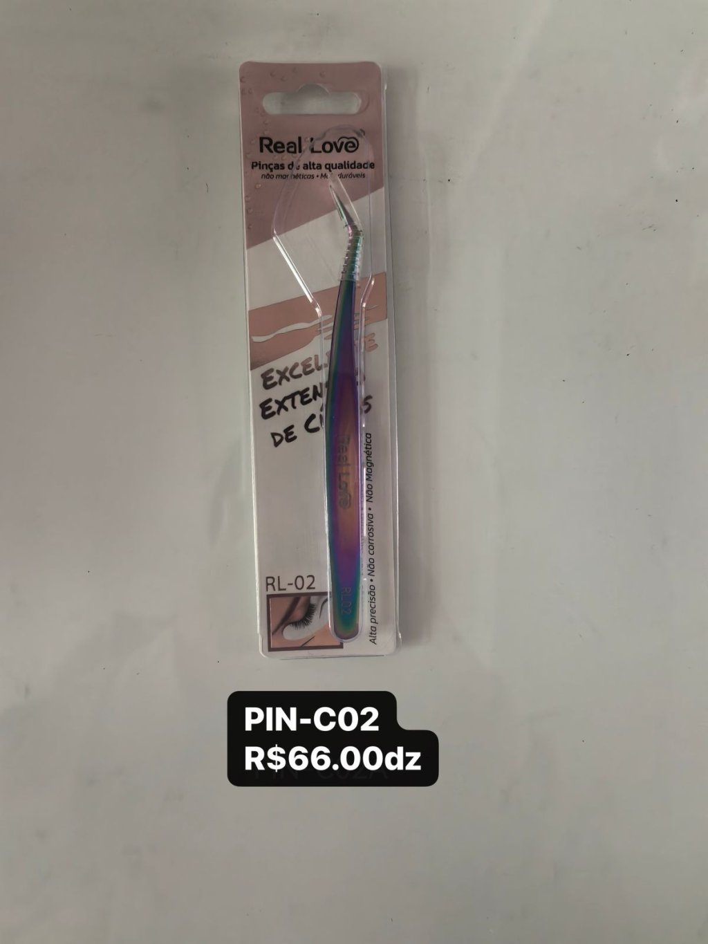 PIN-C02 PINÇA PARA EXTENÇÃO DE CÍLIOS 