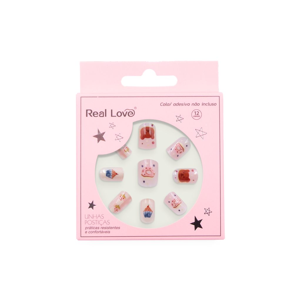 XUN230-3D011- Unha postiça infantil 