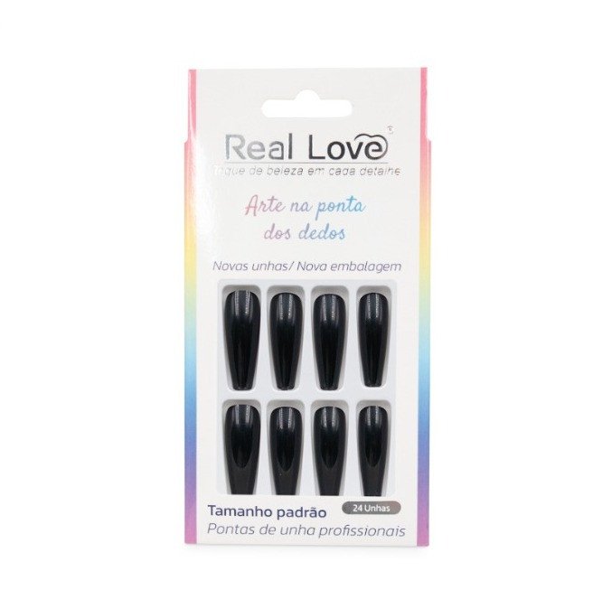 UN160C - Unha Postiça Decorada Bailarina Cumprida 