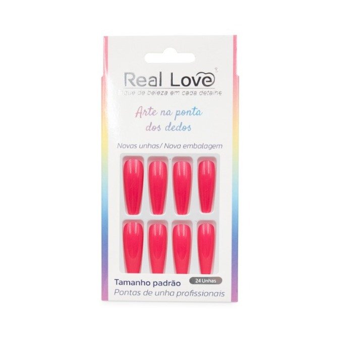 UN160A - Unha Postiça Decorada Bailarina Cumprida 