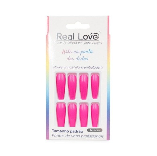 UN160K - Unha Postiça Decorada Bailarina Cumprida 