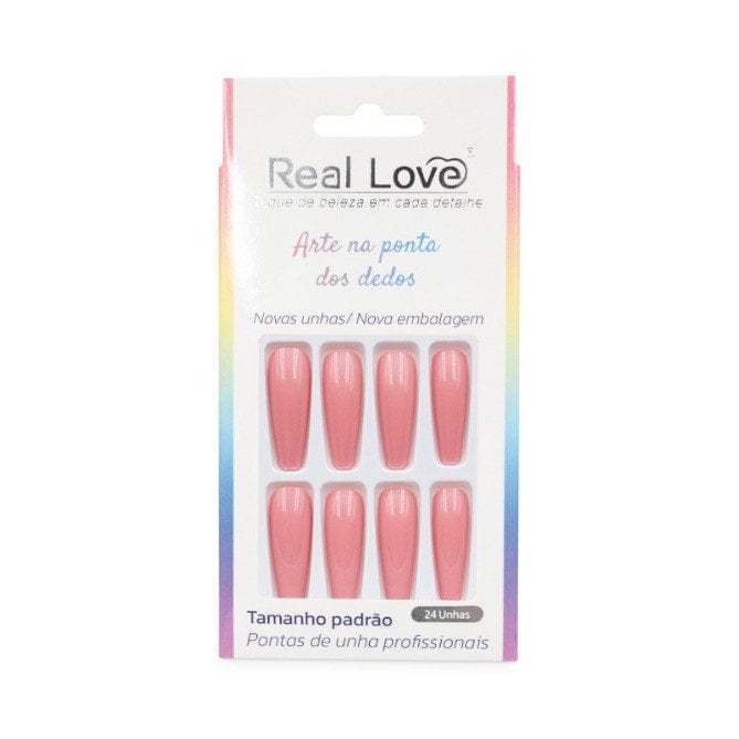 UN160P - Unha Postiça Decorada Bailarina Cumprida 