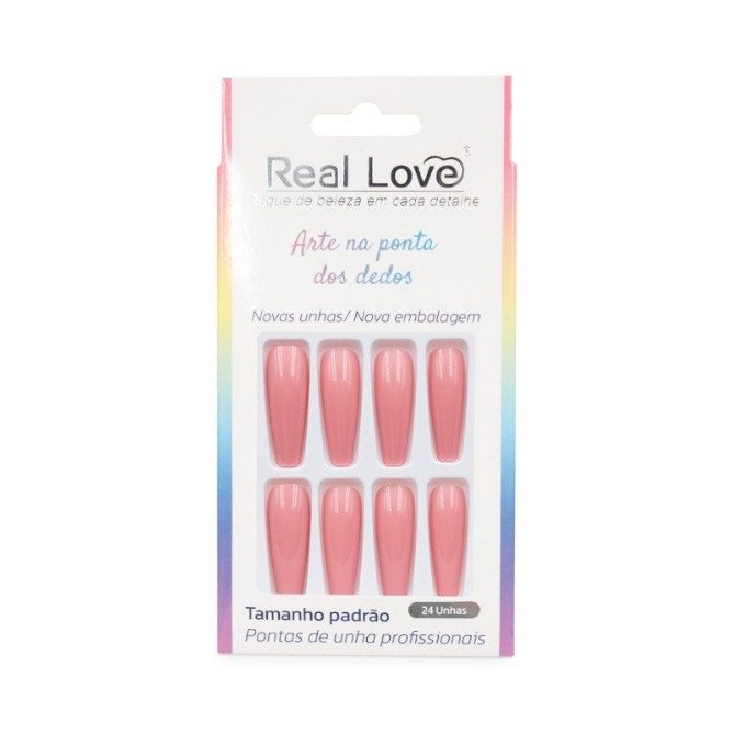 UN160P - Unha Postiça Decorada Bailarina Cumprida 