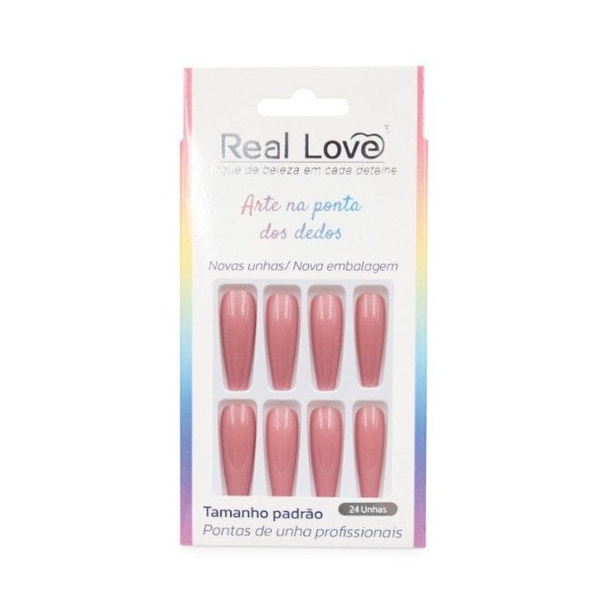 UN160Q - Unha Postiça Decorada Bailarina Cumprida 