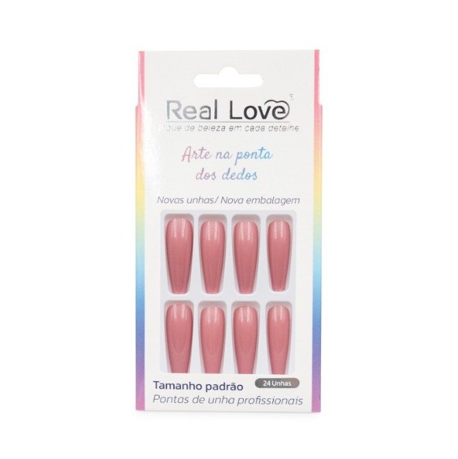 UN160Q - Unha Postiça Decorada Bailarina Cumprida 