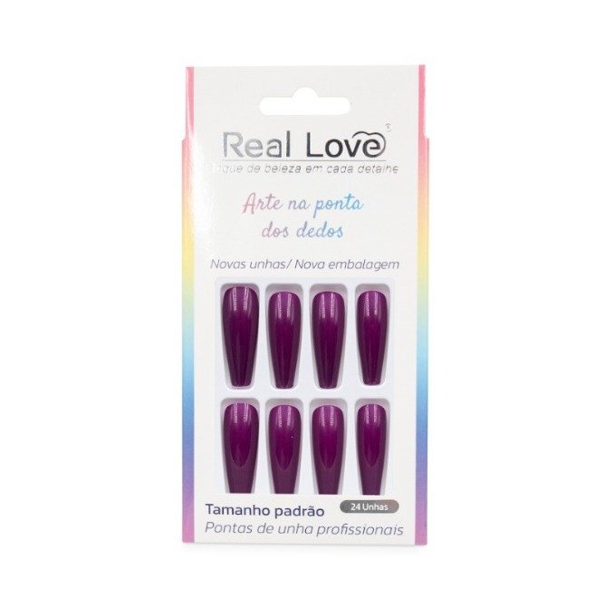 UN160I - Unha Postiça Decorada Bailarina Cumprida 