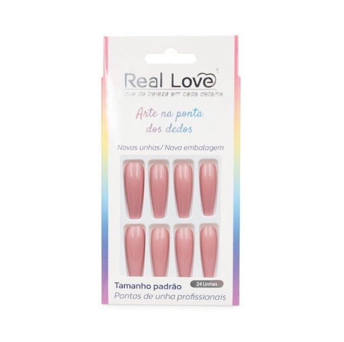 UN160N - Unha Postiça Decorada Bailarina Cumprida 