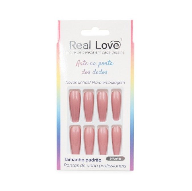 UN160N - Unha Postiça Decorada Bailarina Cumprida 