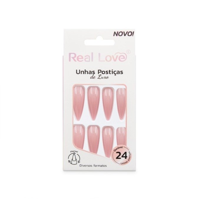 UN48E - ys17-  Unha Postiça Decorada Stiletto 