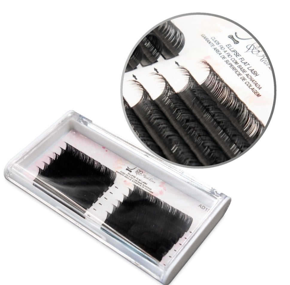 AD1577 -0.20D-12MM -  Cilios Fio A Fio Ellipse Flat Lash Curvatura D Mix