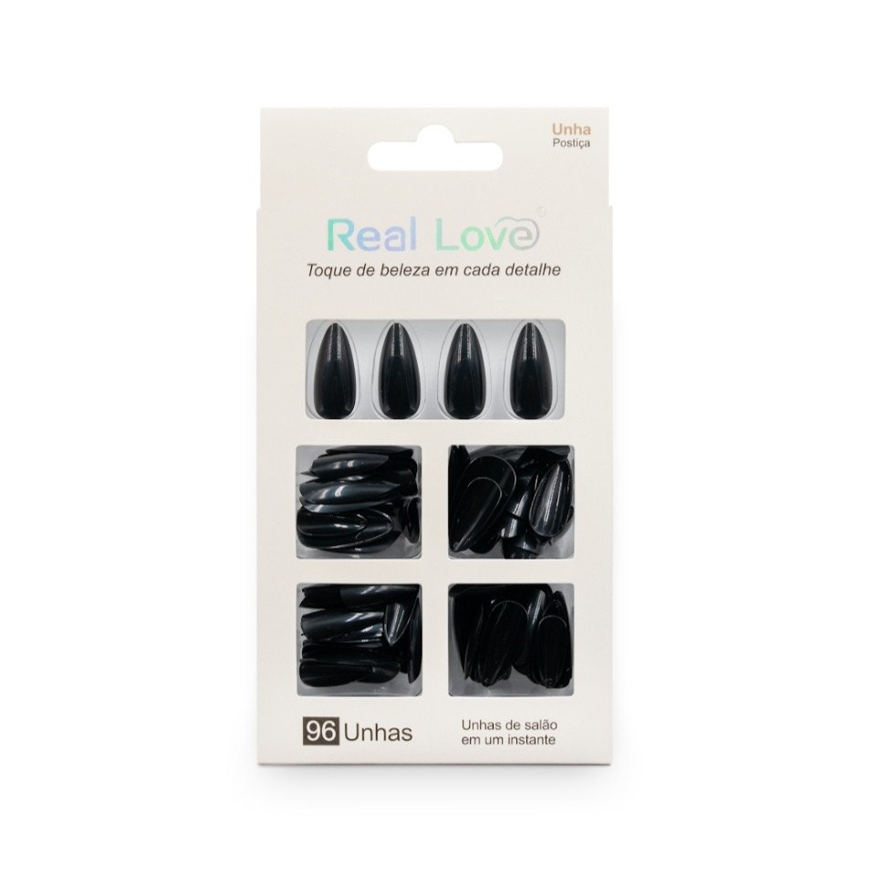 XUN042 - 008 - Unha Postiça Amendoada 4 Cores 