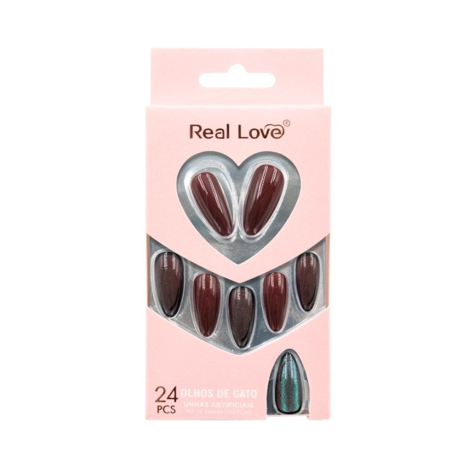 FUN41 - MYF022 - Unha Postiça Olho de Gato Almond 