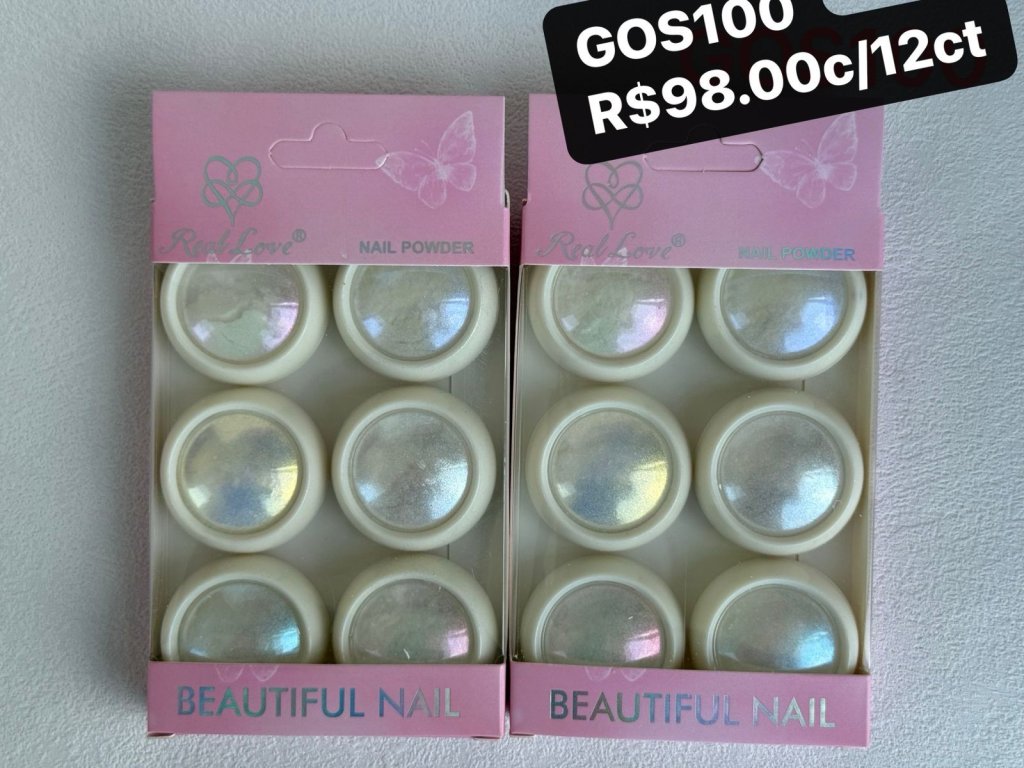 GOS100 - PÓ CROMADO BRANCO KIT C/6