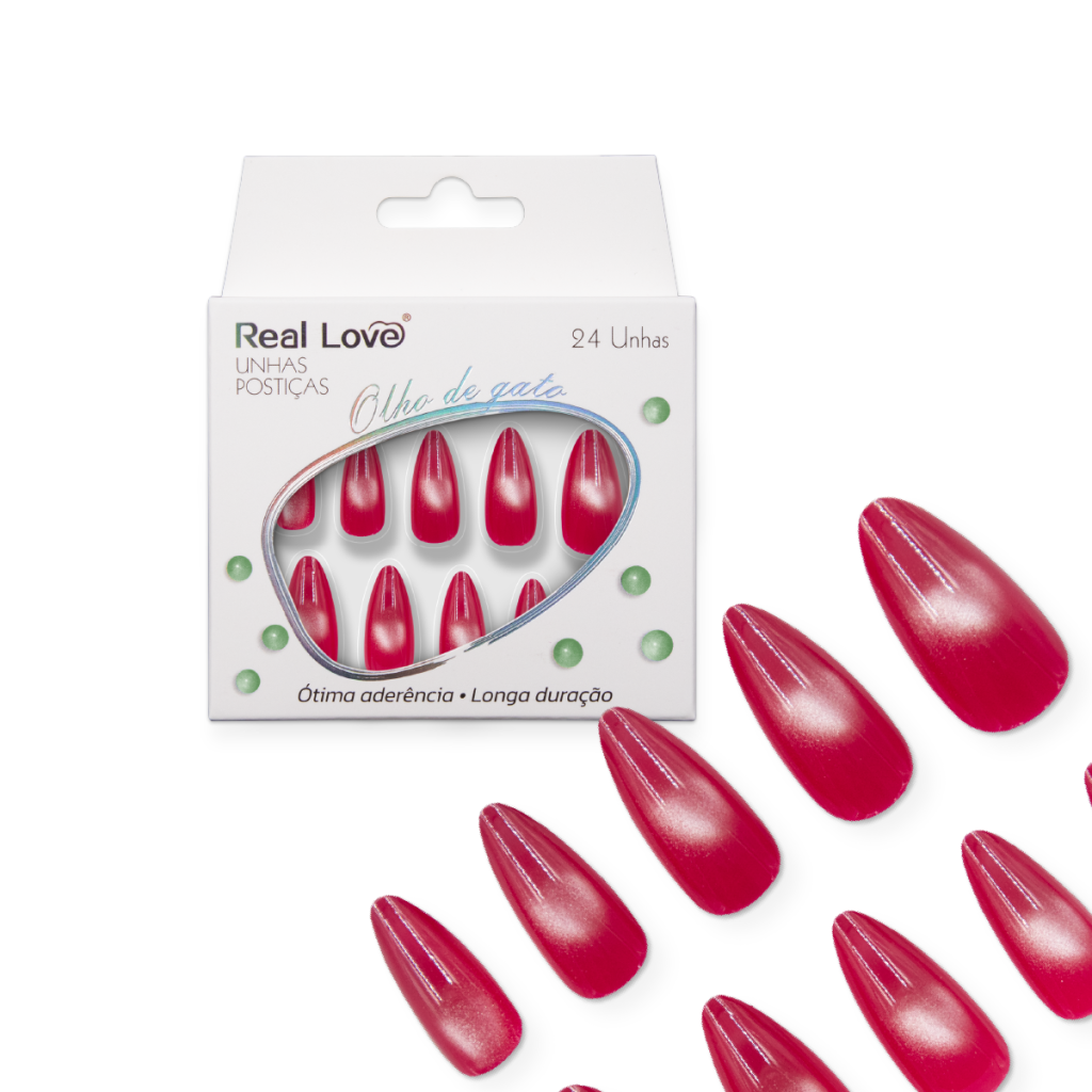 XUN450 - E346 - Unha Postiça Amendoada Olho de Gato