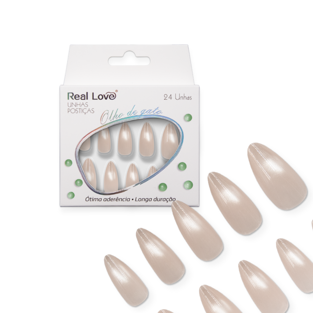 XUN450 - E74 - Unha Postiça Amendoada Olho de Gato