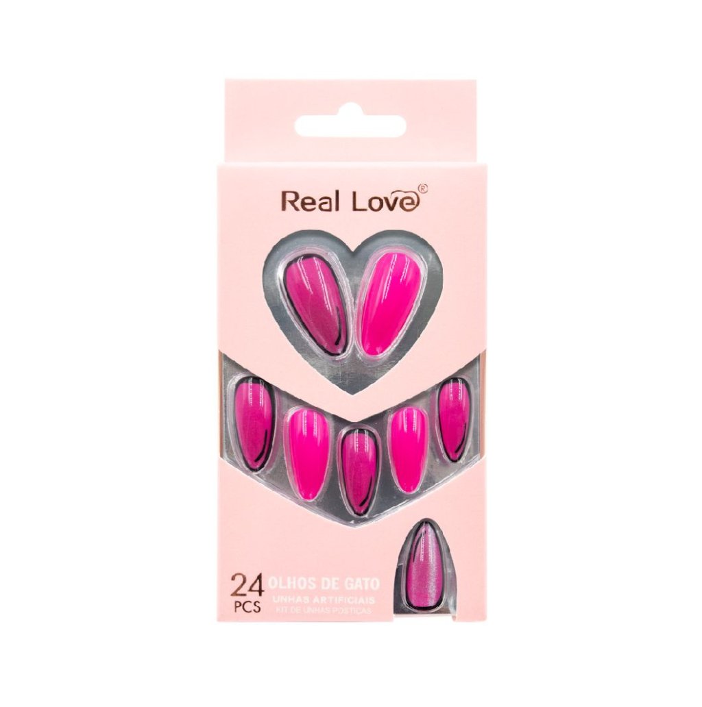 FUN41 - MYF023 - Unha Postiça Olho de Gato Almond 