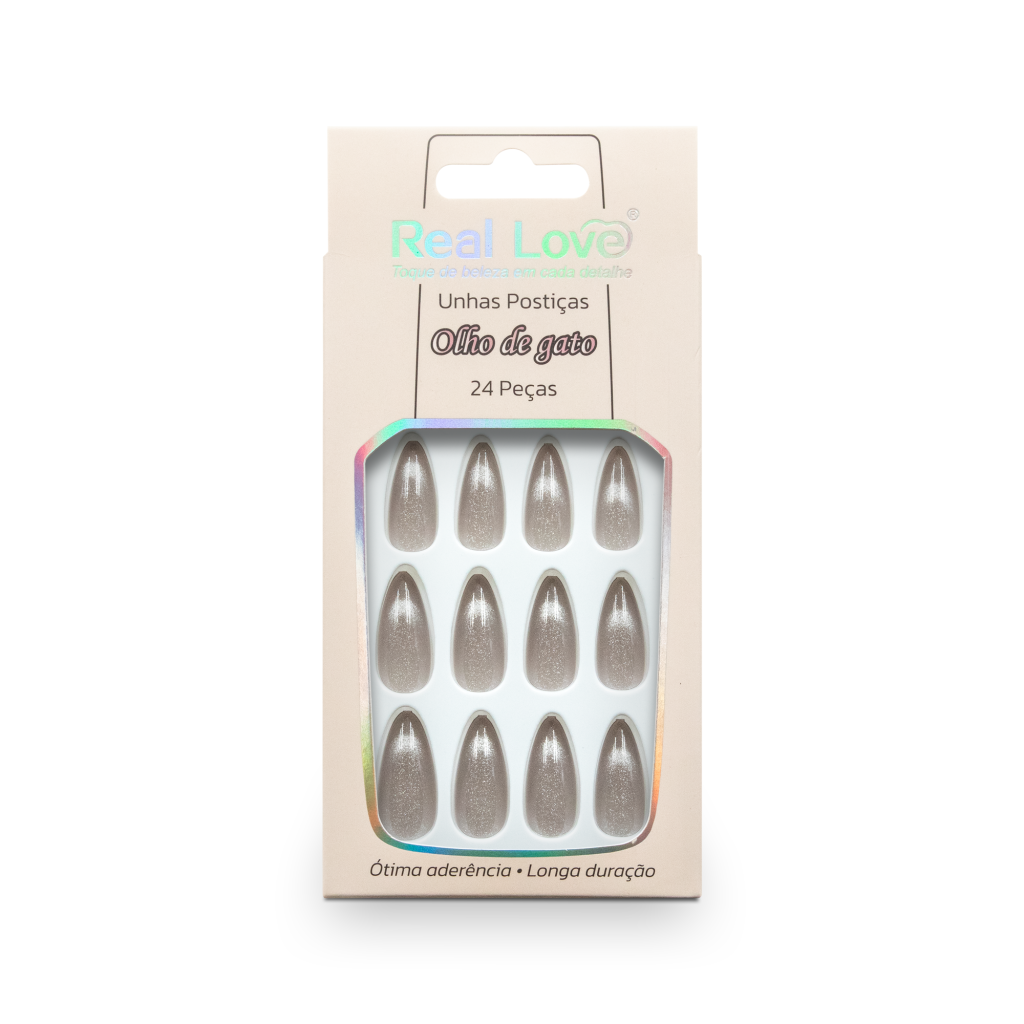 XUN528 - MY21-E536- Unha Postiça Amendoada Olho de Gato