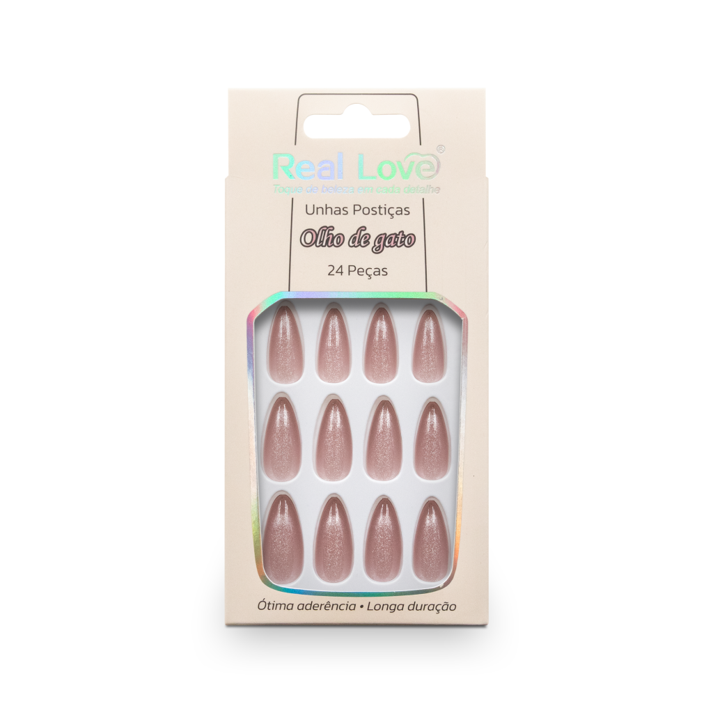 XUN528 - MY21-E724- Unha Postiça Amendoada Olho de Gato