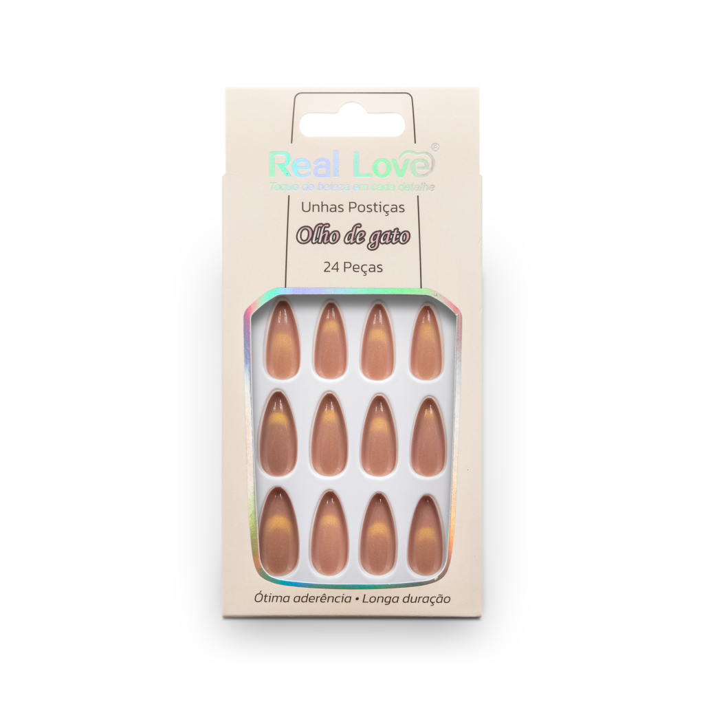 XUN528 - MY23-E395 - Unha Postiça Amendoada Olho de Gato