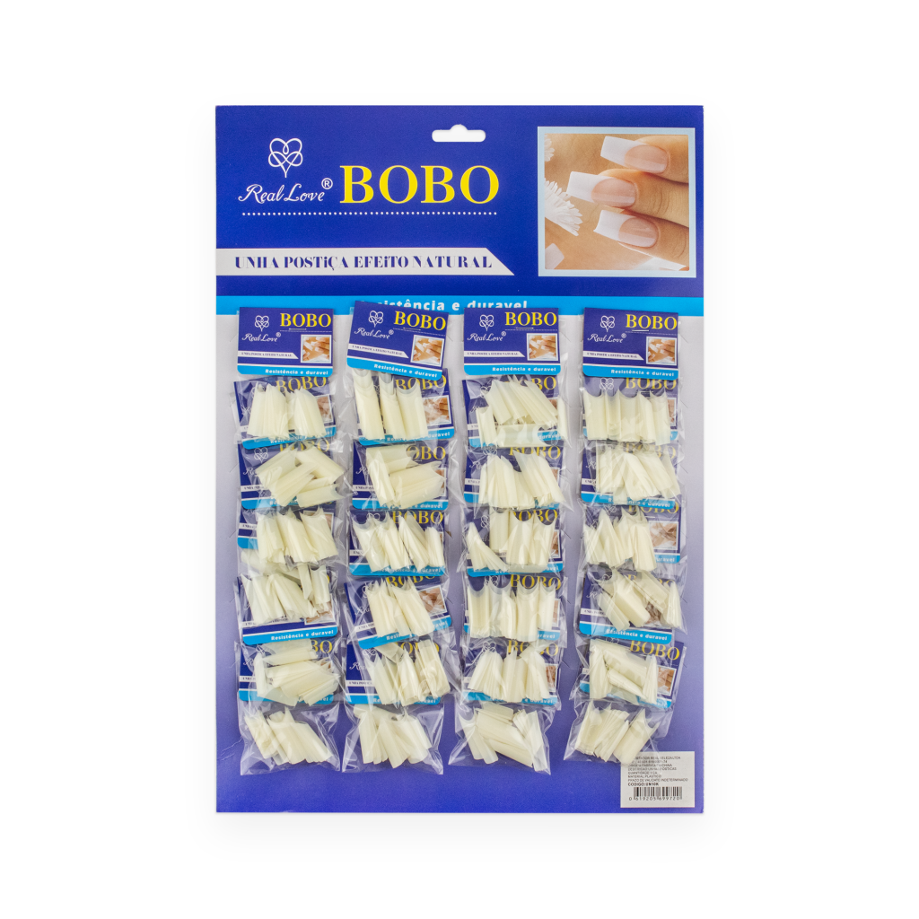 UN10K - Cartela BOBO TIPS Curvatura C Leitosa