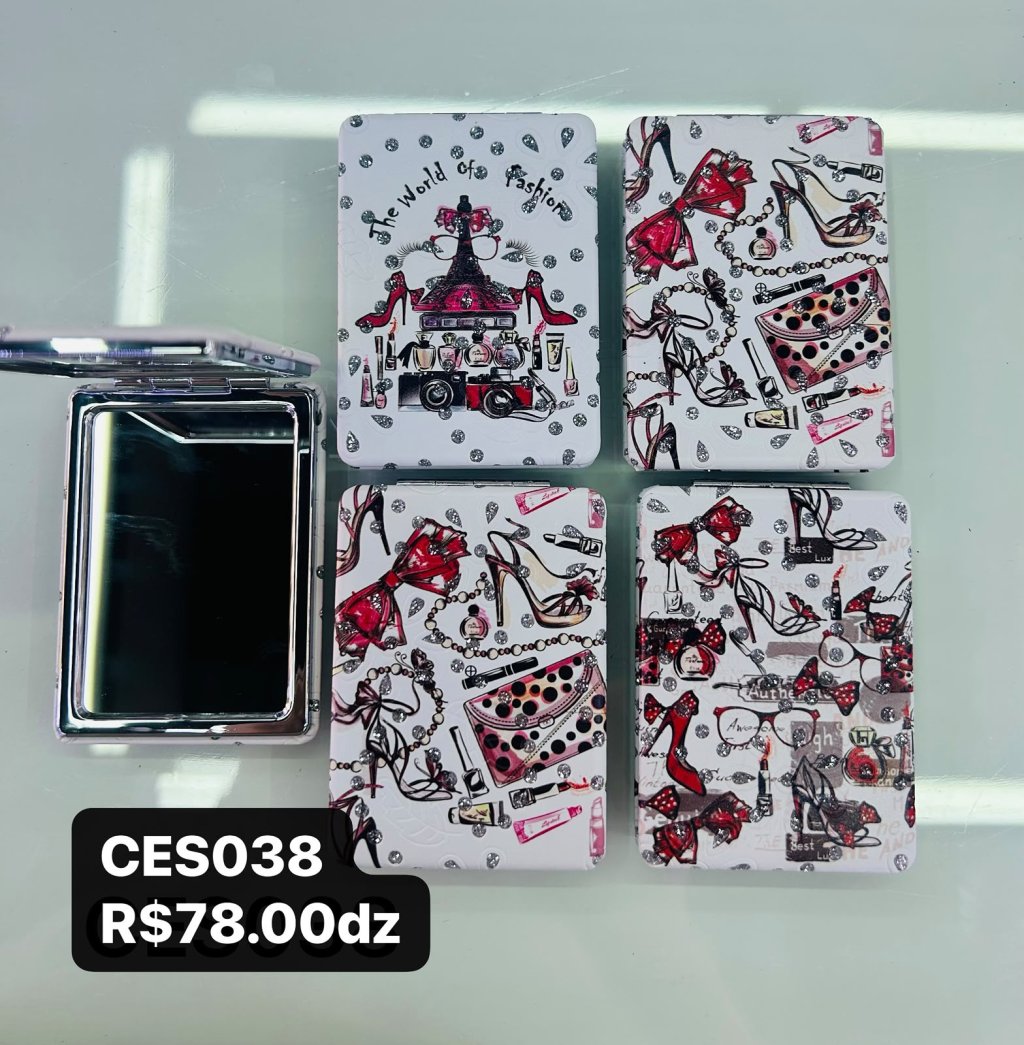 CES038-Espelho de bolsa quadrado