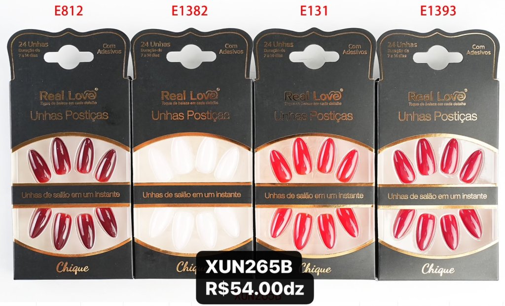 XUN265B - UNHAS POSTIÇAS AMENDOADA