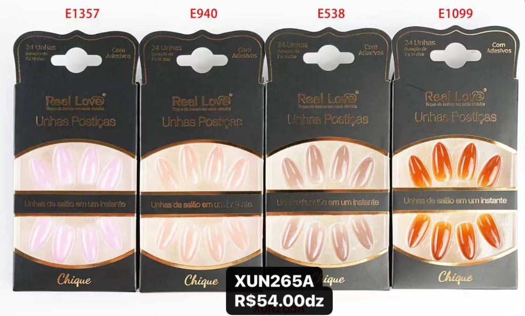 XUN265A - UNHAS POSTIÇAS AMENDOADA