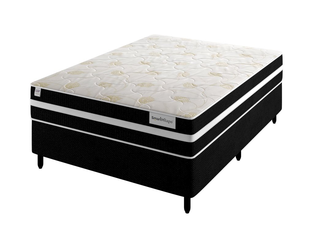 CAMA BOX PLUMATEX SMART MILANO BLACK 138 x 188 x 25 